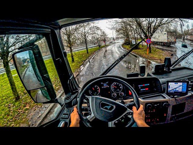 POV Truck Driver in Belgium || Bad weather rain day #trucks #truck #driver #pov #hgv