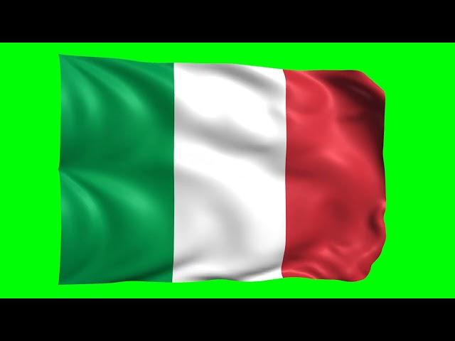 Green screen Footage | Italy Waving Flag Green Screen Animation | Royalty-Free