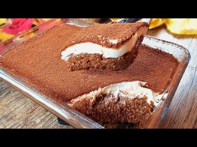 Take oats, banana and cocoa and make this tasty Oatmeal tiramisu! No sugar! no flour! no oven!