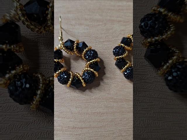 Sparkle in style! Black & gold wreath earrings perfect for the season!  #earrings #Jewelry #fyp