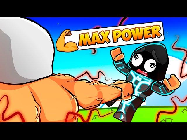 Unlocking MAX POWER in ROBLOX PUSHING SIMULATOR!