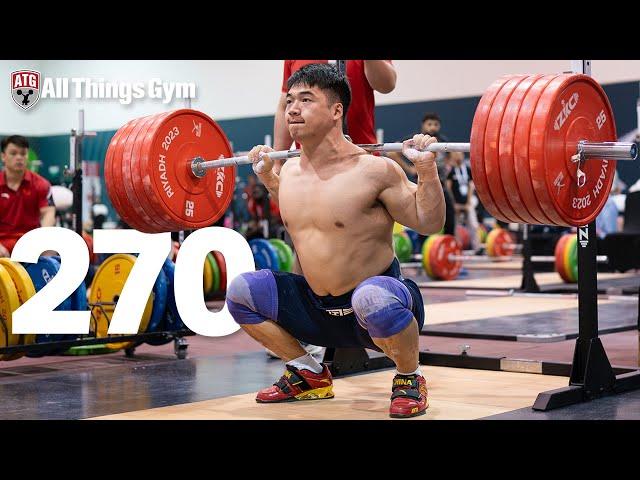 Tian Tao 270kg Pause Squat Gigachad 190kg Pow Clean