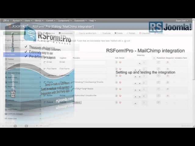 RSForm!Pro  MailChimp integration