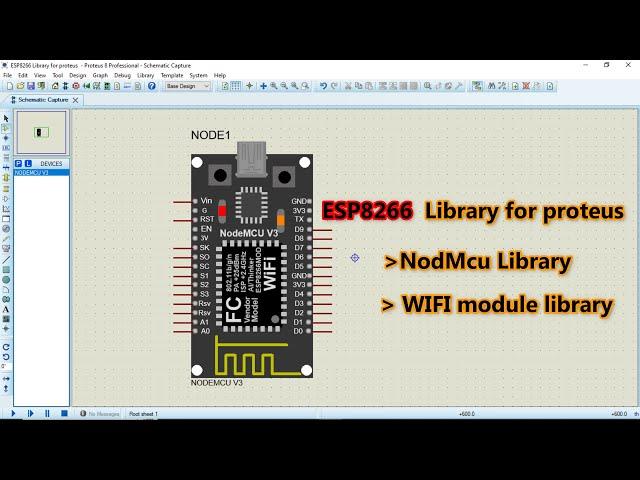 ESP8266 Proteus library / How to add ESP8266 or NodeMCU Library for proteus