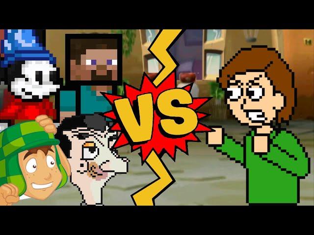 M.U.G.E.N Battles | Wizard Mickey Mouse/Mr. Bean/El Chavo/Steve vs Boris Anderson