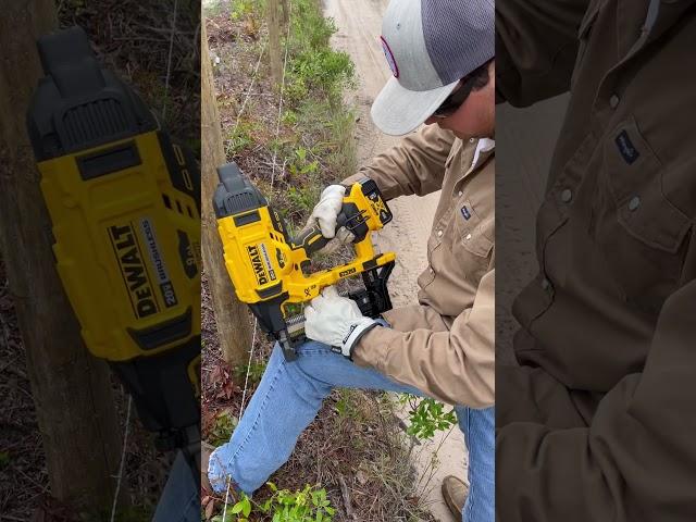 Dewalt cordless fence stapler #dewalt #fencing #tools