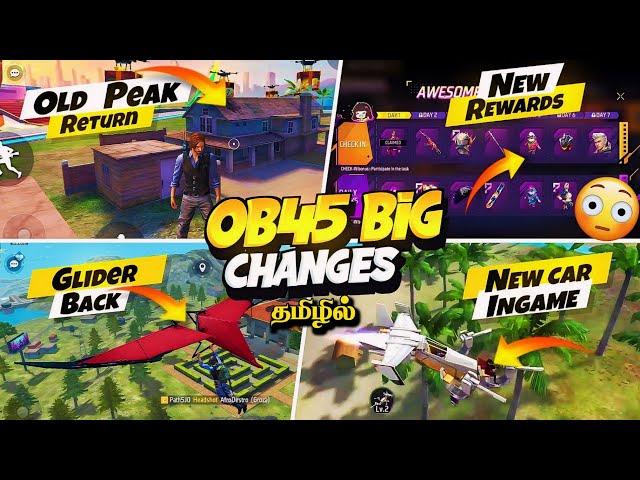  OB45 BIG CHANGES  OLD PEAK + NEW MISSIONS  || OB45 ADAVANCE SERVER UPDATES FREE FIRE IN TAMIL