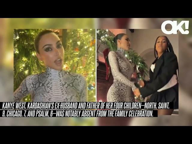 Kim Kardashian Wears Skintight Snakeskin Dress in Christmas TikTok With Daughter North West: Watch