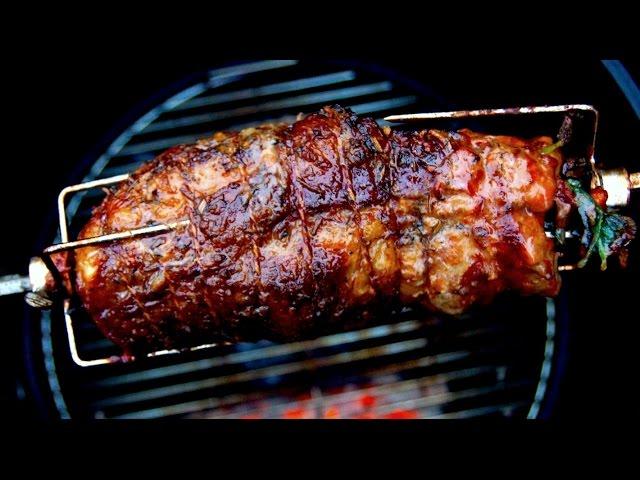 Pork Shoulder Spit Roast - Iberico Cabecero - Smoked on the ProQ excel 20