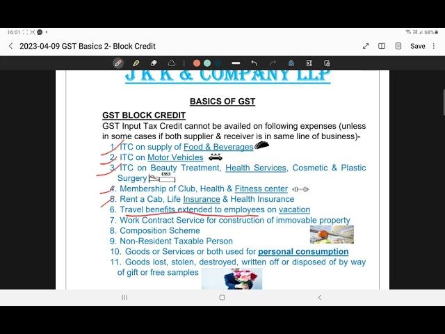 GST Basic 2- Block Credit