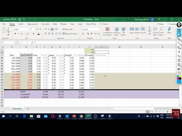 Forecasting (11): Weighted moving average forecast