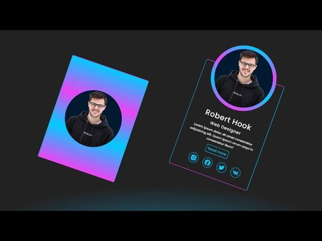 Animated Profile Card Design using HTML & CSS