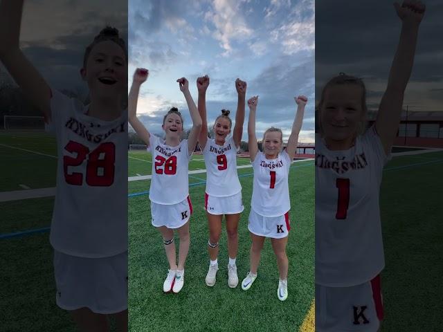 Kingsway’s Ally Phalines, Phoebe O’Rourke, & Madi Rothwein after dominant win over West Deptford!