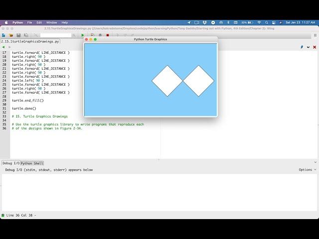 2.15.1. (Part 1) Turtle Graphics Drawings (Shape 1) - Python