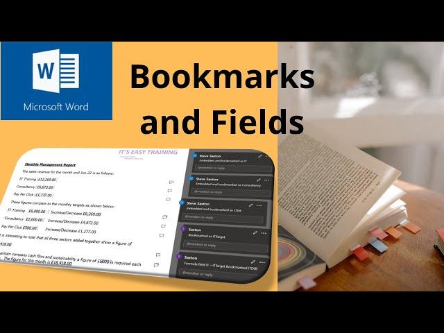 This video explains how to use bookmarks and fields in Microsoft Word