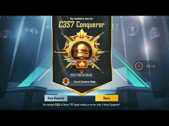 conqueror journey | C3S7 conqueror | playing with random players #conqueror #bgmi