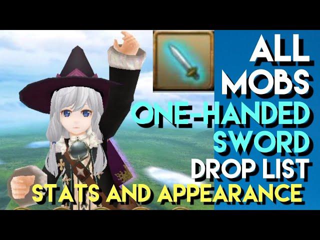 Toram Online: All Mobs One-Handed Sword Drop List | Stats and Appearance | chae_