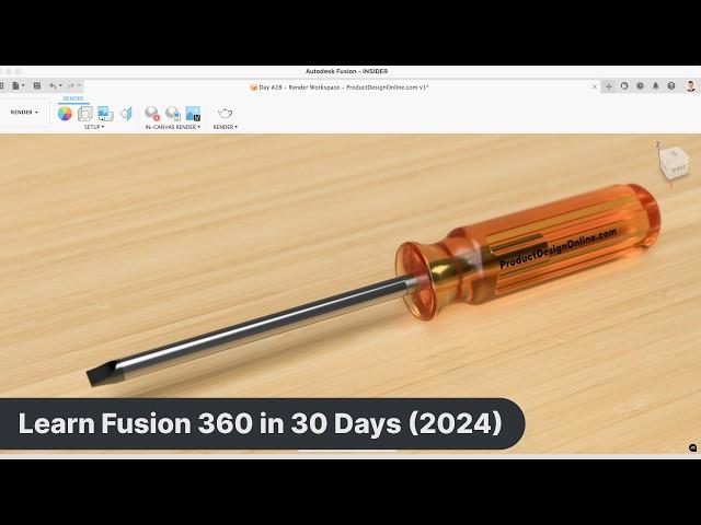 Fusion 360 Rendering - Quick Start Guide | Day 28 of Learn Fusion 360 in 30 Days - 2024 EDITION