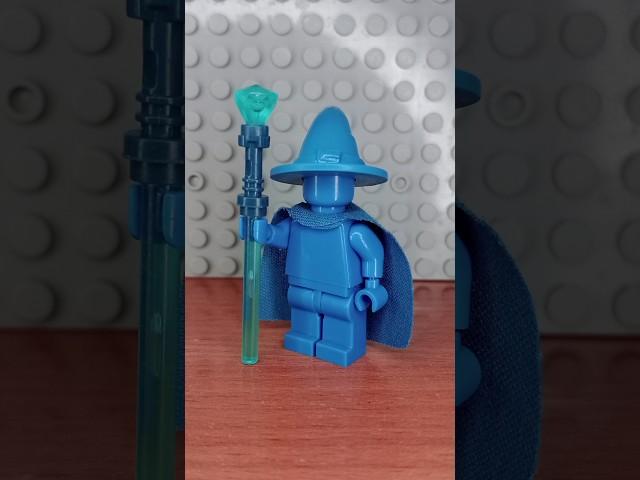 Lego monochrome blue wizard