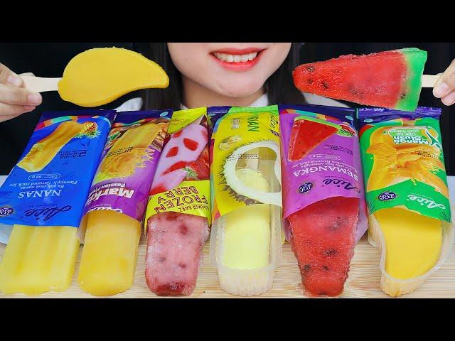 ASMR FRUIT ICE CREAM  AICE DURIAN, MANGO SLUSH, SEMANGKA, MARKISA, NANAS, FROZEN BERRY 