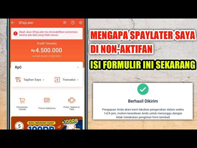 Update Terbaru Mengapa Spaylater Saya Dinonaktifkan ⁉️