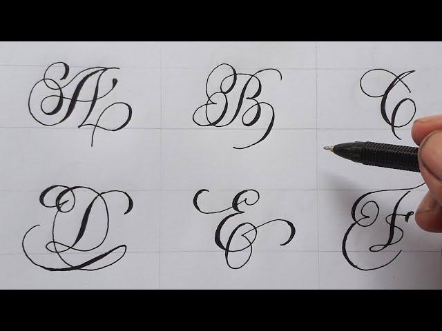 Capital Calligraphy A Z With Normal Pen In Cursive / How To Write Styles Letters Easy Using Ballpen