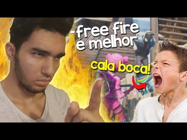 IRRITEI UMA CRIANÇA NO FORTNITE FALANDO QUE FREE FIRE É MELHOR!