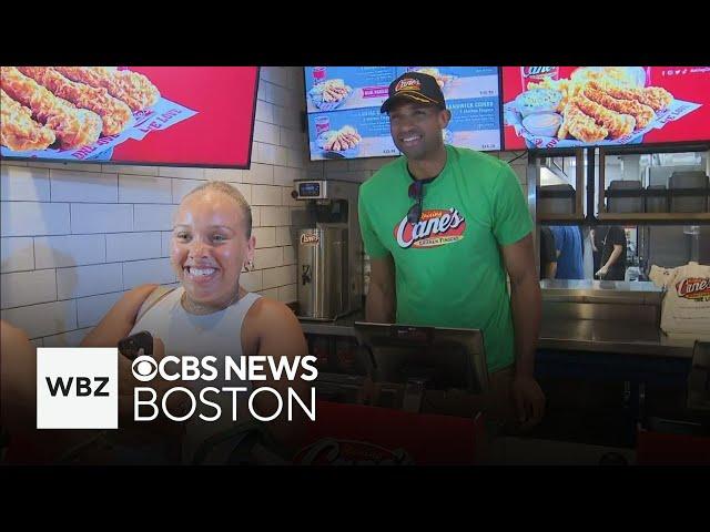 Celtics Al Horford serves Raising Cane's to fans just days after winning Finals