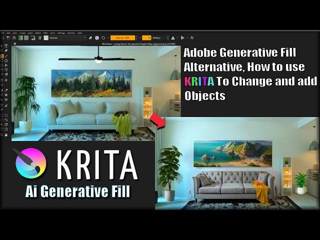 Adobe Generative fill Alternative, How to use Krita to Change and add objects
