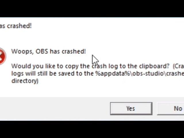 Woops, OBS has crashed" error and  | Top  solution to fix obs crash error Windows 10 New 2020