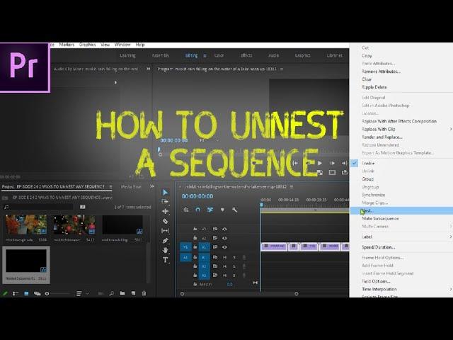 2 ways to Unnest a sequence in Premiere pro in Hindi | Adobe Premiere Pro Tutorial