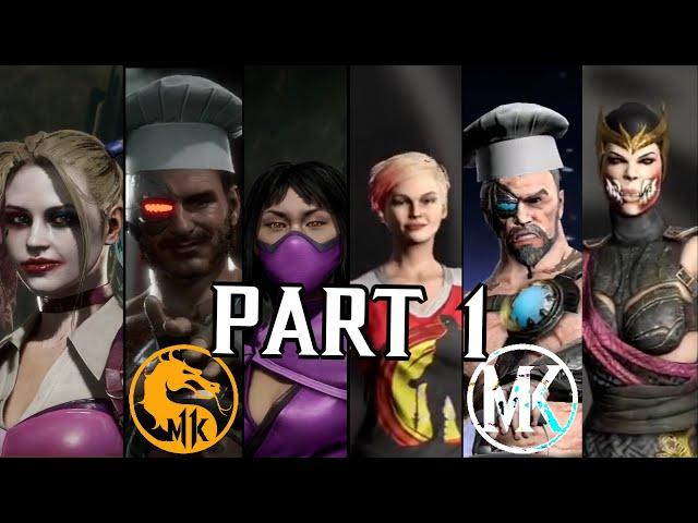 MK 11 vs MK Mobile - All Special Character Move sets, Brutalities, & Friendship comparison - PART 1