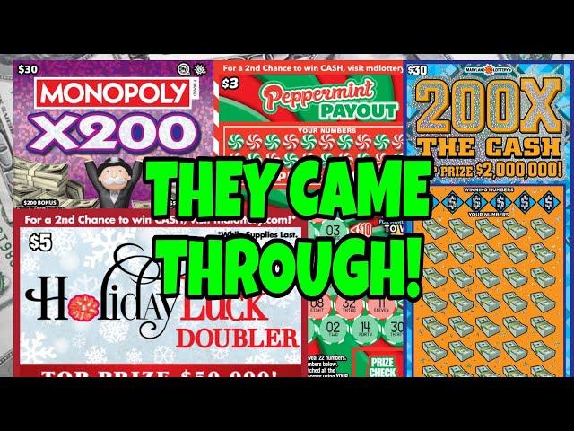 MONOPOLY X200 & 200X THE CASH MD LOTTERY SCRATCH OFF TICKETS #scratchers #scratchofftickets #lottery