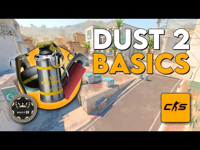 CS2 Dust 2 Basics | Smokes, Flashes & Molotovs | Counter-Strike 2