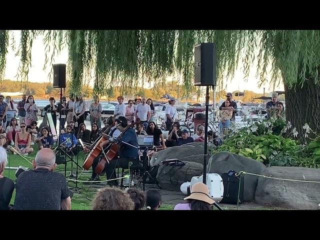 VC2: Amahl Arulanandam and Bryan Holt at the Music Garden play a piece with sample about Hindenburg