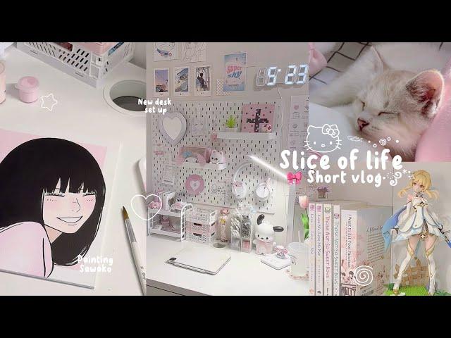 ⋆｡˚ slice of life vlog 🫧⋆ painting sawako┊new desk set up┊lumine figure┊manga shopping and more!!⋆｡˚