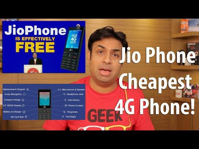 Jio Phone Announced Cheapest 4G Phone in the World with Rs 153/month Plan