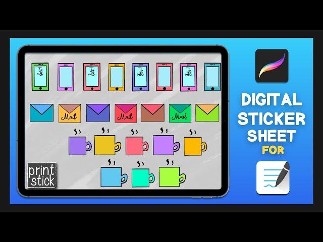 Tutorial: How to Make a Digital Planner Sticker Sheet for GoodNotes 5 + Procreate | iPad Tutorial