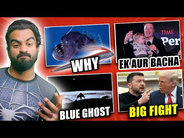 Blue Ghost on Moon, Deep Sea Creatures, Trump 14th Child, Trump Zelensky Fight, India Bhutan Train