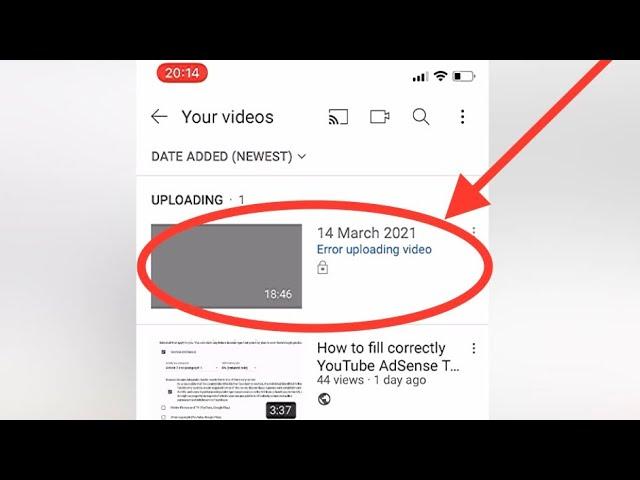 Fix YouTube Upload Video on phone | Error uploading video