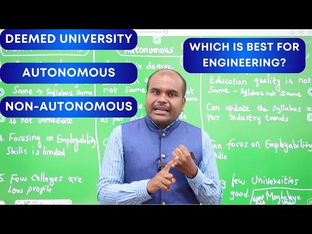 Which is BEST for FUTURE  | Deemed University or Autonomous or Non-Autonomous | Syllabus | Skills