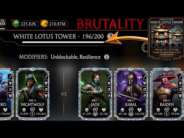 MK11 Character’s Vs Hard Battles 190-199 Fatal White Lotus Tower MK Mobile 2024