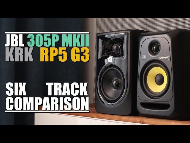 JBL 305P MKII vs KRK Rokit 5 RP5G3  ||  6-Track Comparison