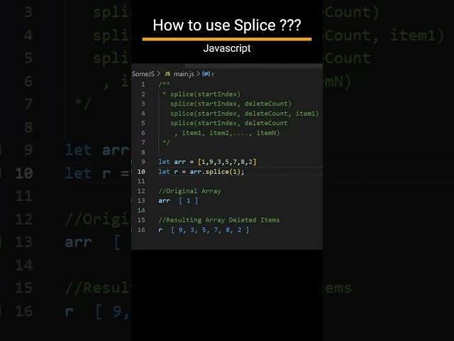 How to use Splice in javascript #Shorts