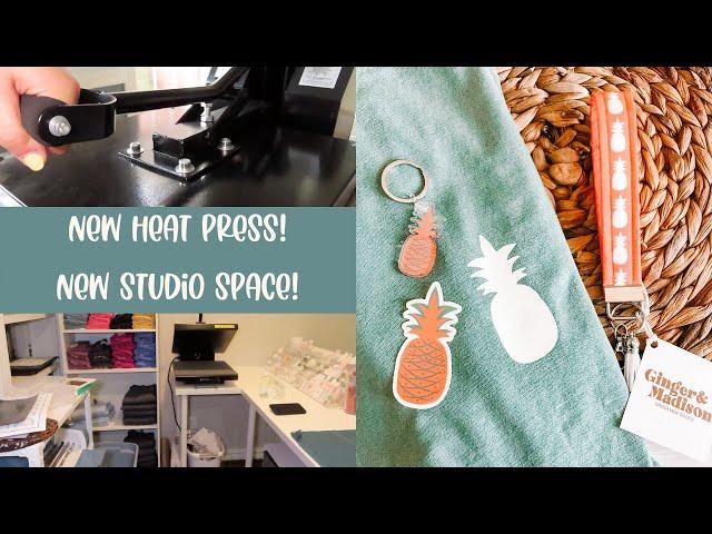 Opening My New Heat Press Machine & Setting Up My New Studio Space | Sticker Shop Studio Vlog 019