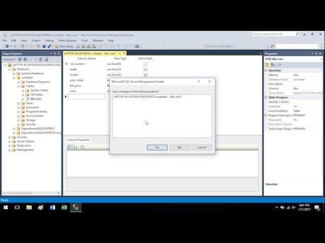 Quick Tutorial - Editing Tables and Data in SQL Server 2016