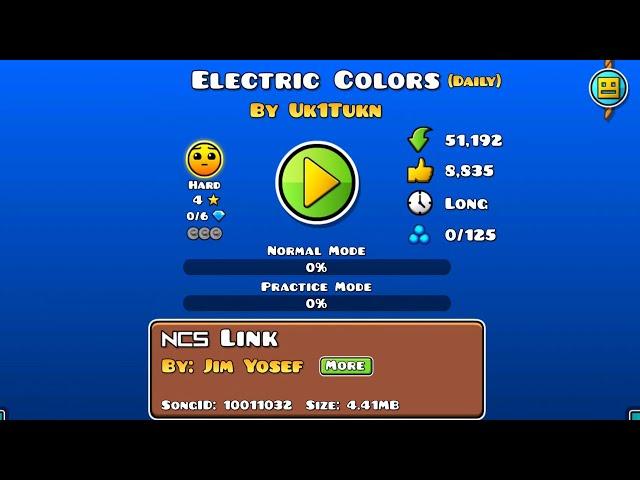 "Electric Colors" (Daily) / By: Uk1Tukn/ Geometry Dash