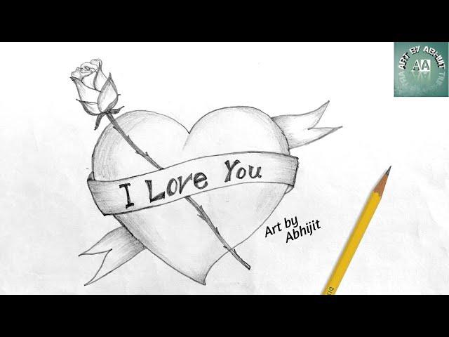 How to draw love heart  @ArtbyAbhijit