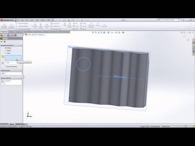 SolidWorks Wrap Feature