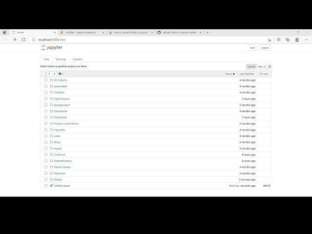 How to Upload folder in jupyter notebook